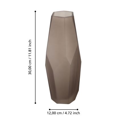 Eglo 421345 - CLONONY Glass Vase, 30 x 12 cm, Brown