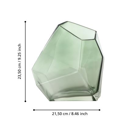 Eglo 421348 - CLONONY Glass Vase 23.5 x 15 x 21.5 cm, Green