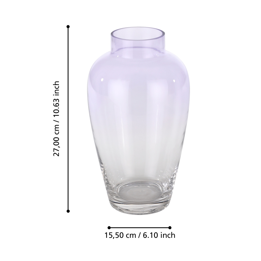 Eglo 421356 - KENYASI Glass Vase 27 x 15.5 cm, Purple