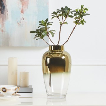 Eglo 421358 - KENYASI Glass Vase, 27 x 15.5 cm, Gold