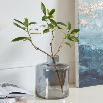 Eglo 421385 - NABAS Glass Vase, 24.5 x 21 cm, Black/Smoky