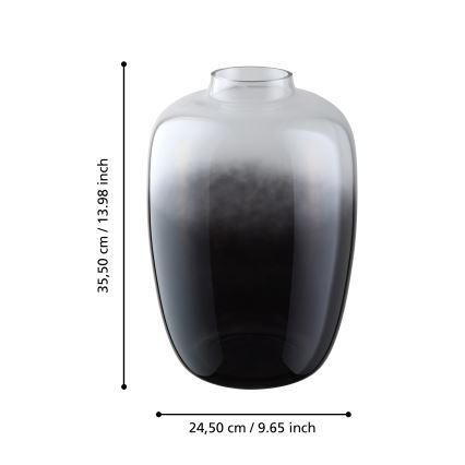 Eglo 421392 - CULASI Glass Vase 35.5 x 24.5 cm, Black/Smoked