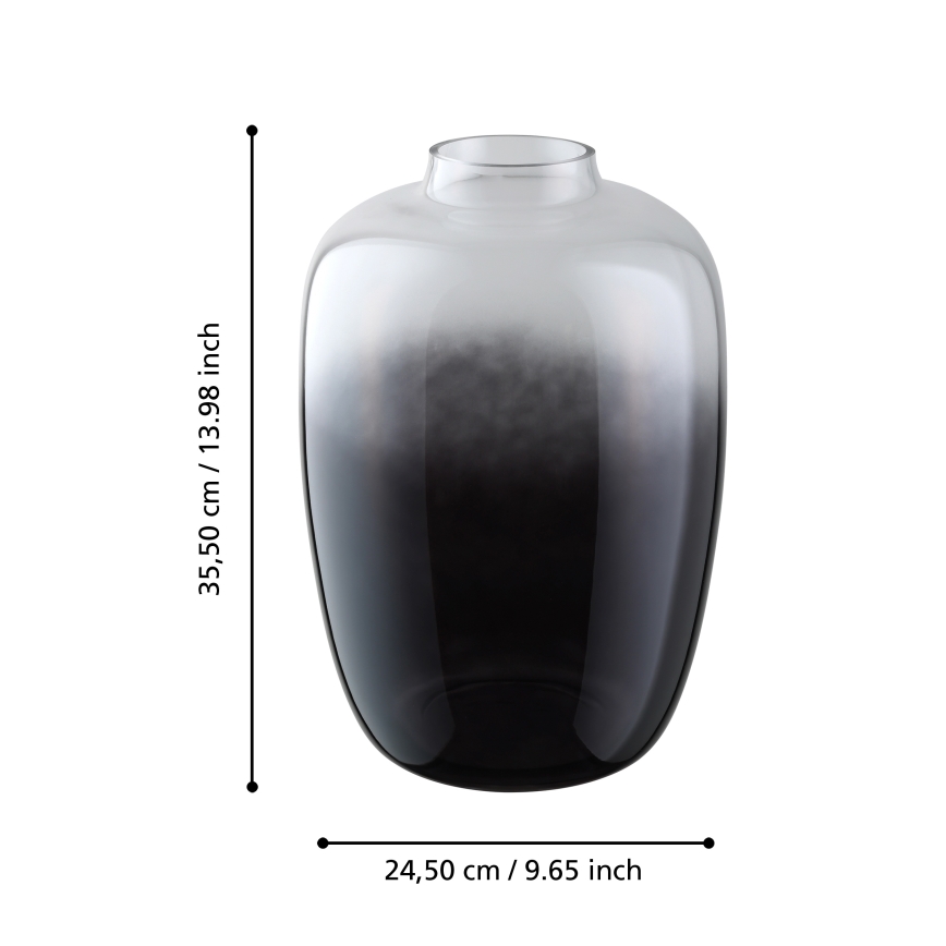 Eglo 421392 - CULASI Glass Vase 35.5 x 24.5 cm, Black/Smoked