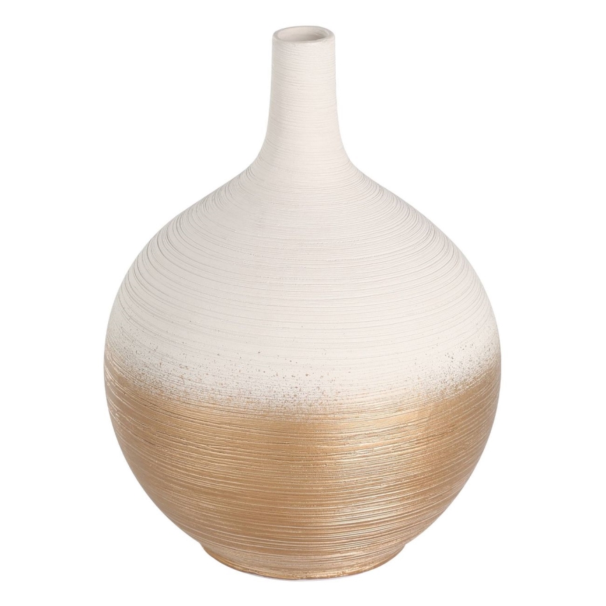 Eglo - Ceramic vase 22x16 cm white/gold