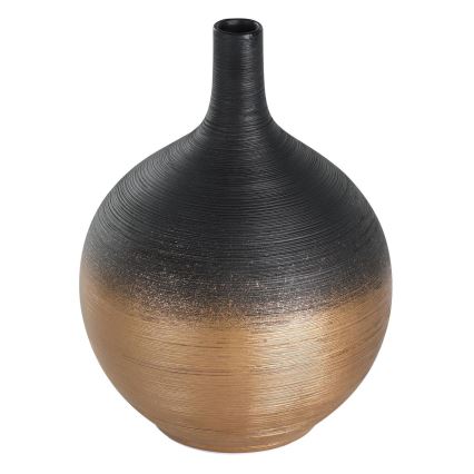 Eglo - Ceramic vase 22x16 cm black/gold