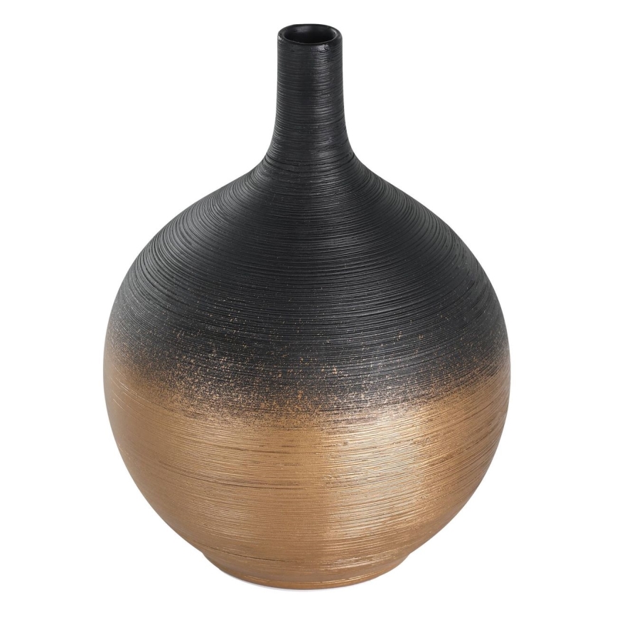 Eglo - Ceramic vase 22x16 cm black/gold