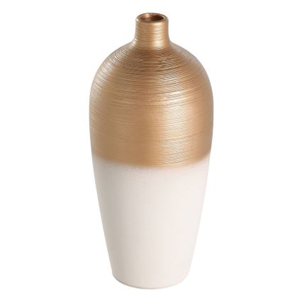 Eglo - Ceramic vase 28x15 cm white/gold