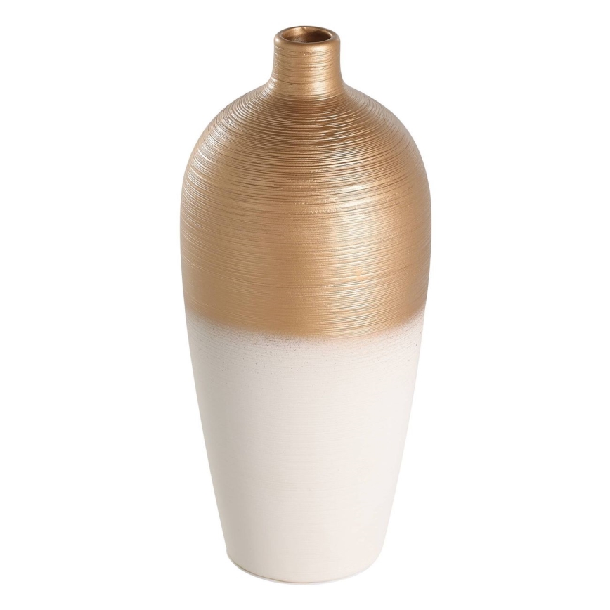 Eglo - Ceramic vase 28x15 cm white/gold