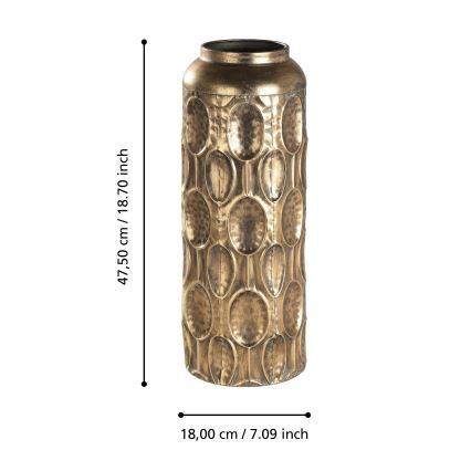 Eglo 421631 - LENGGENG Metal Vase 47.5 x 18 cm, Gold