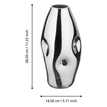 Eglo 421682 - XIPORAI Glass Vase 28,5x14,5 cm Polished Chrome