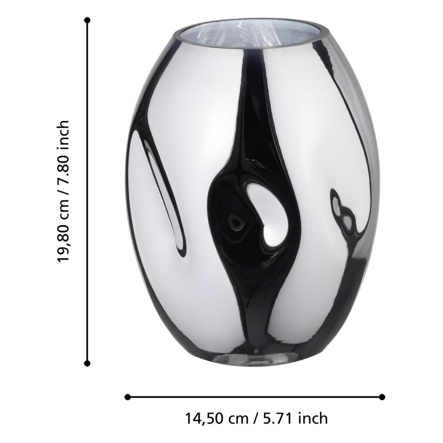 Eglo 421688 - XIPORAI Glass Vase 19.8 x 14.5 cm, Polished Chrome