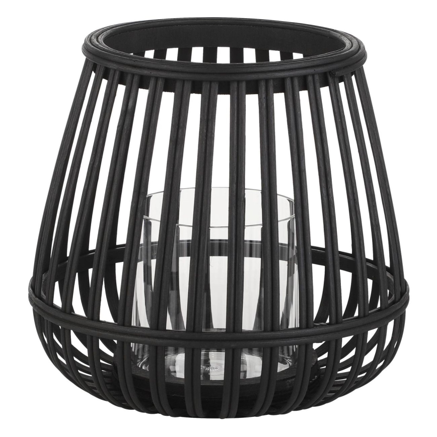 Eglo - Candlestick 20x22 cm black/bamboo