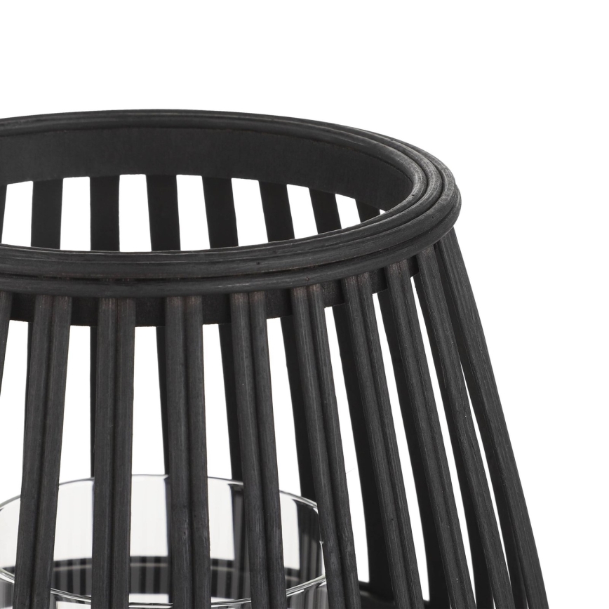 Eglo - Candlestick 20x22 cm black/bamboo