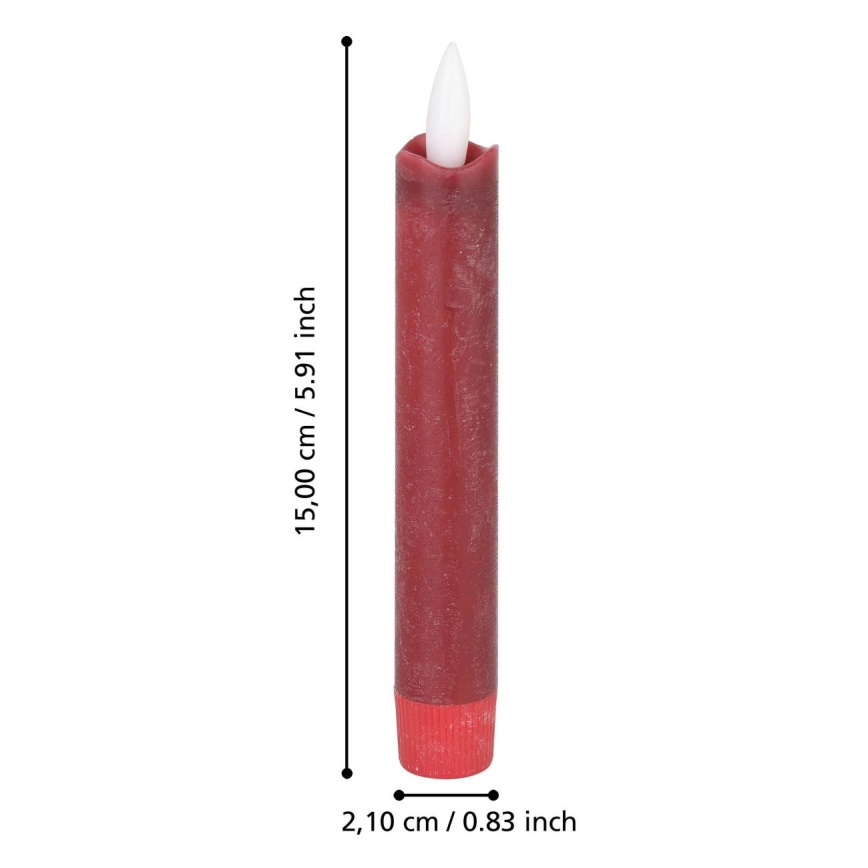 Eglo - SET 2x LED Candle LED/1xAAA 15 cm red