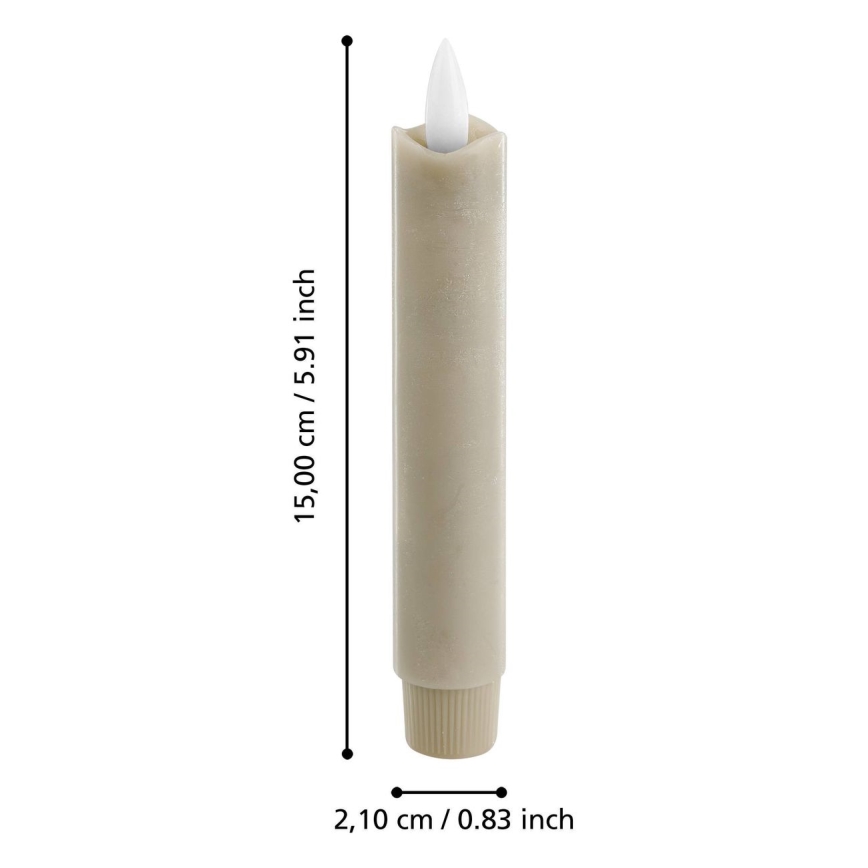 Eglo - SET 2x LED Candle LED/1xAAA 15 cm beige