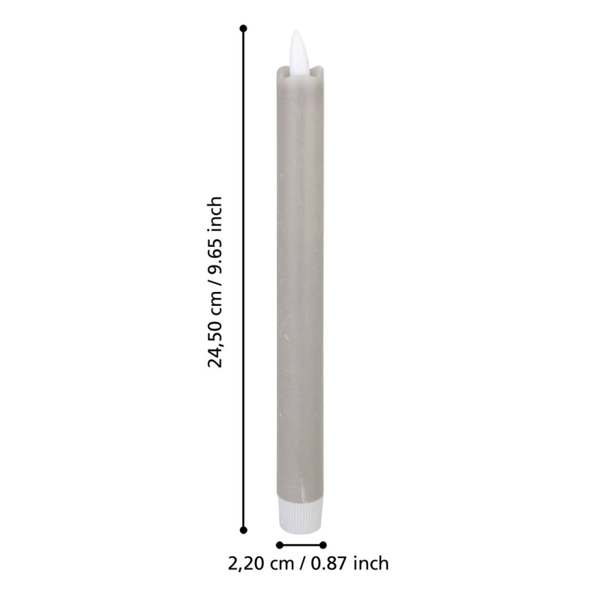 Eglo - SET 2x LED Candle LED/1xAAA 24,5 cm grey