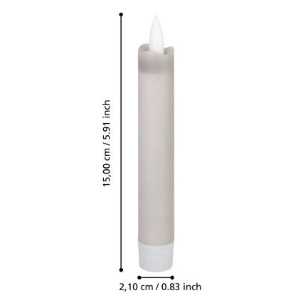 Eglo 422223 - SET 2x LED Candle ANTANABE LED/1xAAA 15 cm grey