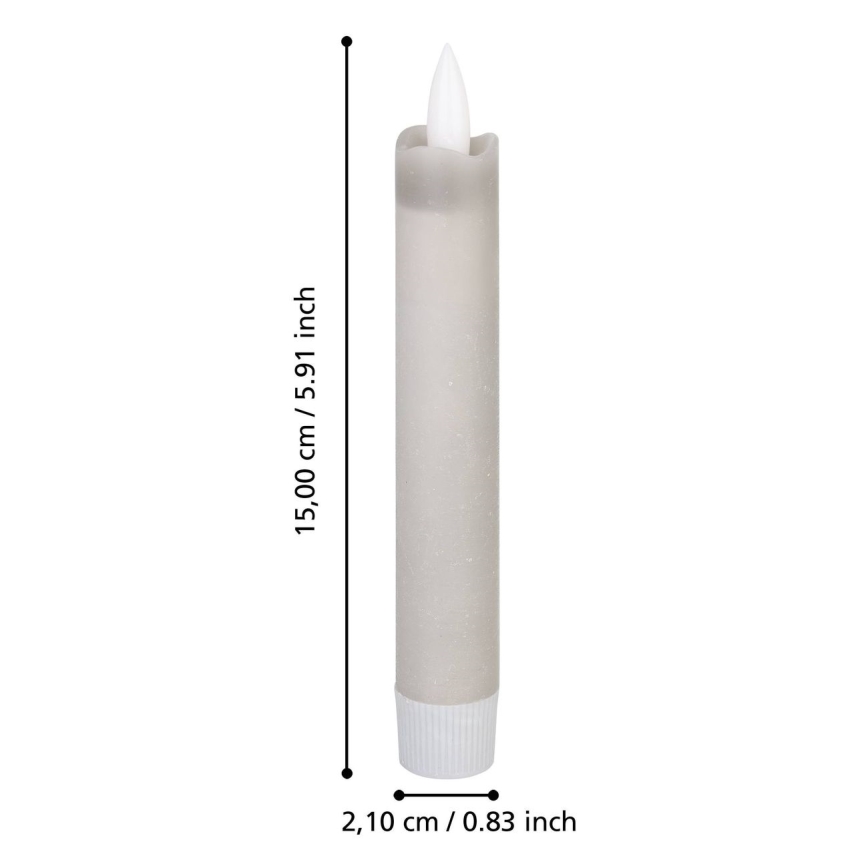 Eglo 422223 - SET 2x LED Candle ANTANABE LED/1xAAA 15 cm grey