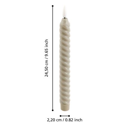 Eglo - SET 2x LED Candle LED/1xAAA 24,5 cm beige