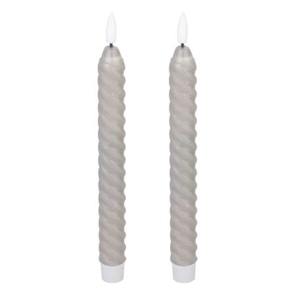 Eglo - SET 2x LED Candle LED/1xAAA 25 cm grey