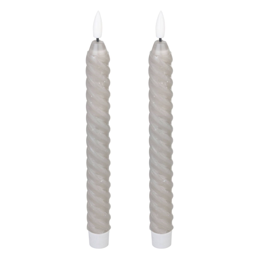Eglo - SET 2x LED Candle LED/1xAAA 25 cm grey