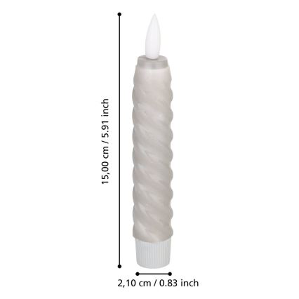 Eglo - SET 2x LED Candle LED/1xAAA 15 cm grey