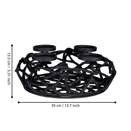 Eglo 422732 - OROQUIETA Candle Holder, 13.5 x 35 cm, Black