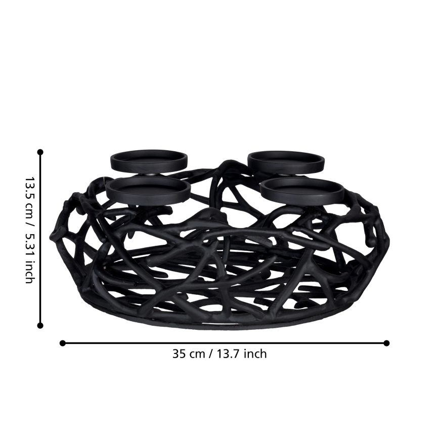 Eglo 422732 - OROQUIETA Candle Holder, 13.5 x 35 cm, Black