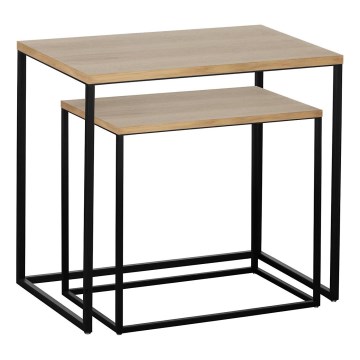 Eglo 424006 - TOZAWA Set of 2 Side Tables, Brown/Black