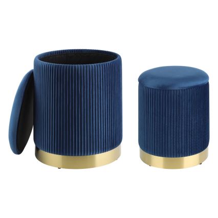 Eglo - SET 2x Stool d. 31,5/36 cm blue/gold