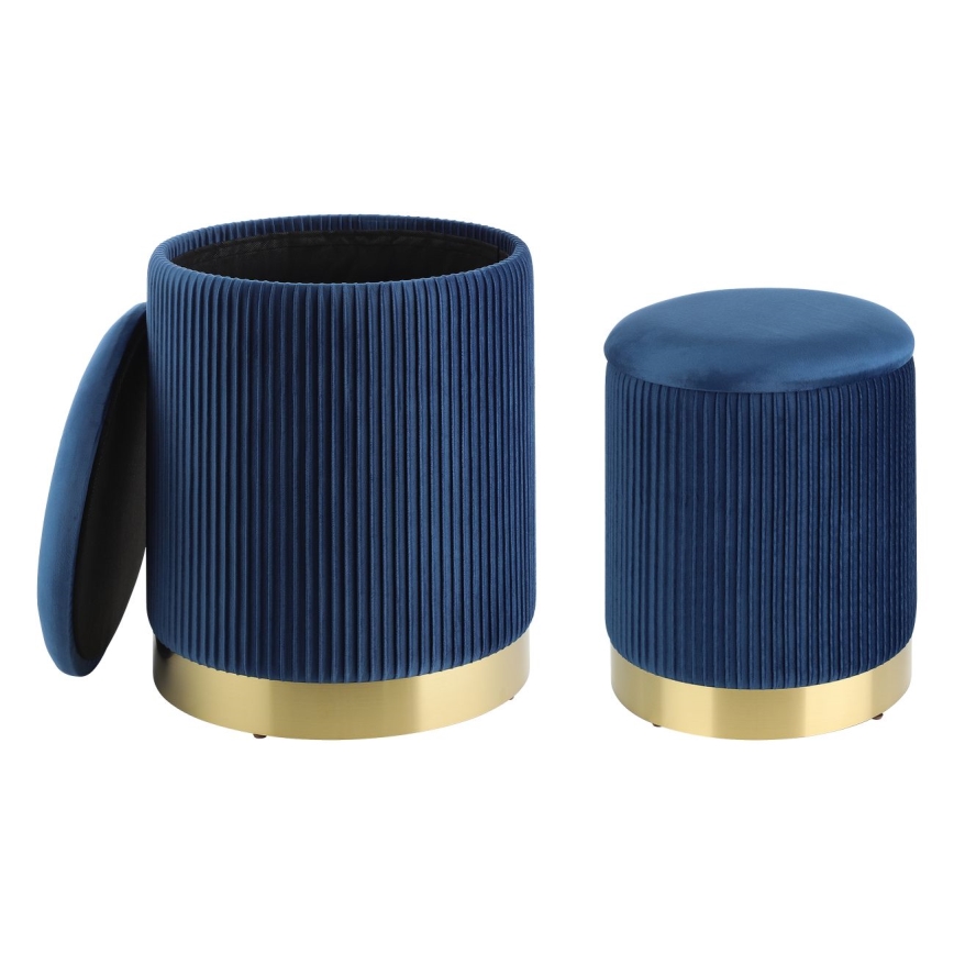 Eglo - SET 2x Stool d. 31,5/36 cm blue/gold