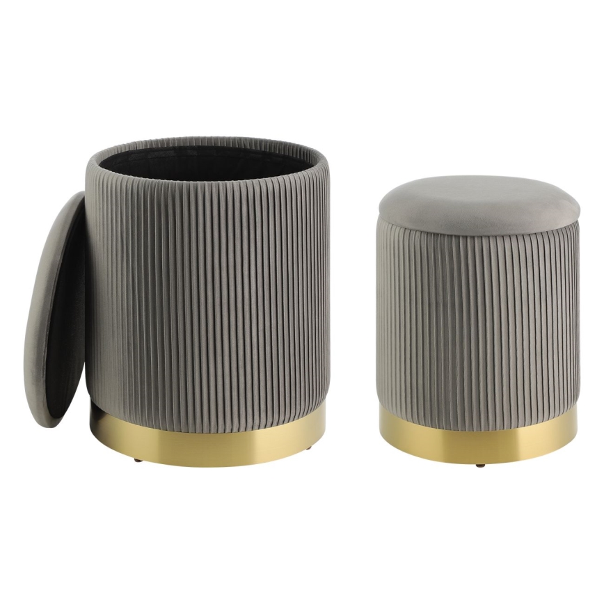 Eglo - SET 2x Stool d. 31,5/36 cm grey/gold