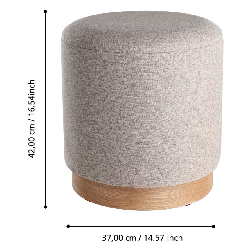 Eglo - SET 2x Stool d. 30,5/37 cm brown