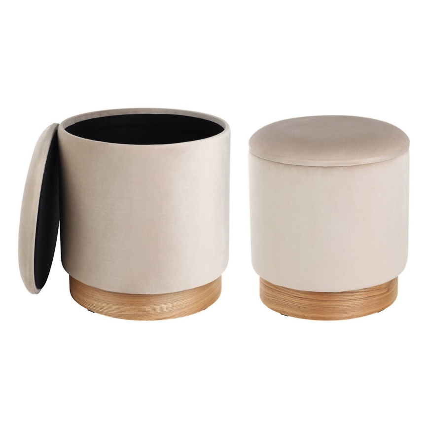 Eglo - SET 2x Stool d. 30,5/37 cm beige