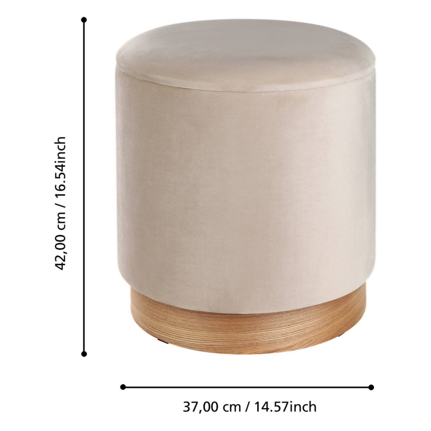 Eglo - SET 2x Stool d. 30,5/37 cm beige
