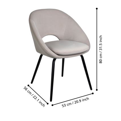 Eglo - Dining Chair 80 x 56 cm, Gray