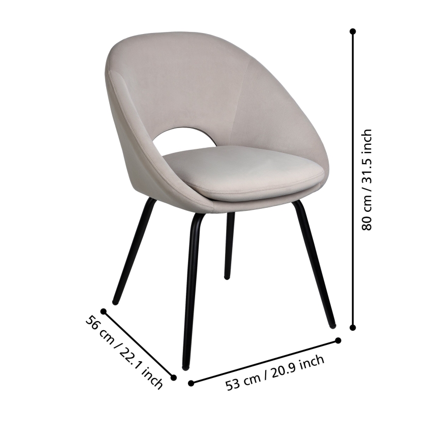 Eglo - Dining Chair 80 x 56 cm, Gray
