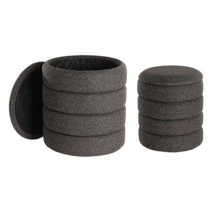 Eglo - SET 2x Stool d. 33,5/40 cm black