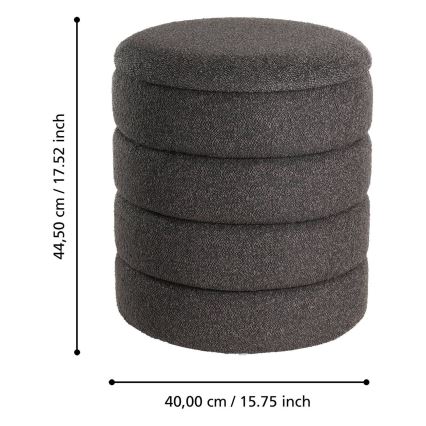 Eglo - SET 2x Stool d. 33,5/40 cm black