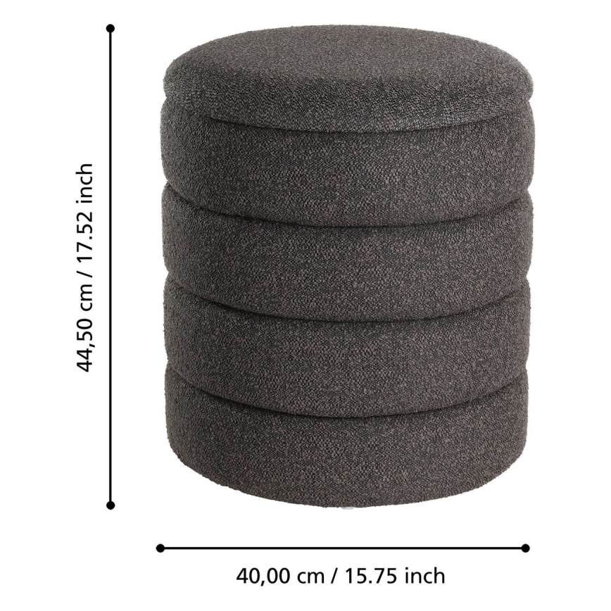 Eglo - SET 2x Stool d. 33,5/40 cm black