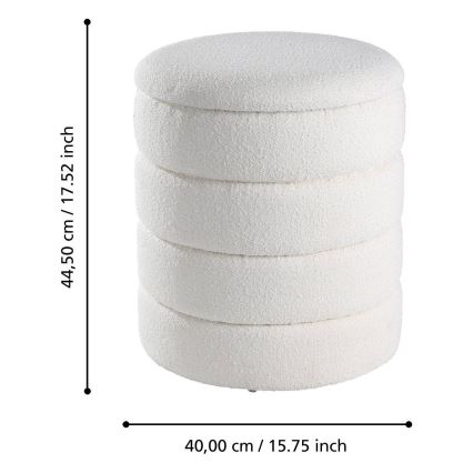 Eglo - SET 2x Stool d. 33,5/40 cm white
