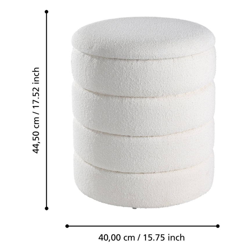 Eglo - SET 2x Stool d. 33,5/40 cm white
