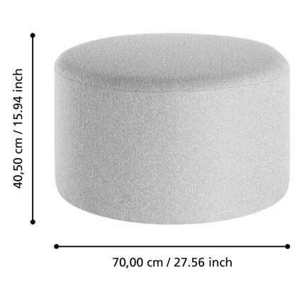 Eglo - SET 2x Stool d. 45,5/70 cm grey