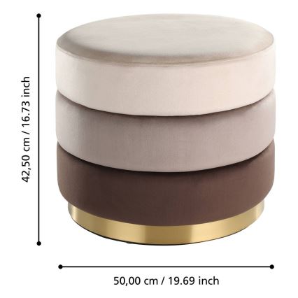 Eglo - Stool 42,5x50 cm brown/gold