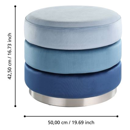 Eglo - Stool 42,5x50 cm blue/chrome