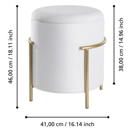 Eglo - Stool 46x41 cm white/gold
