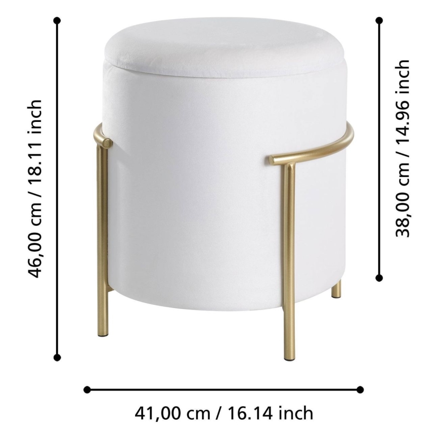 Eglo - Stool 46x41 cm white/gold