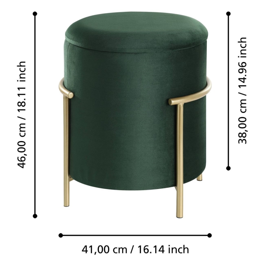 Eglo - Stool 46x41 cm green/gold