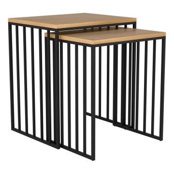 Eglo 424143 - Set of 2 TOZAWA Side Tables, Brown/Black