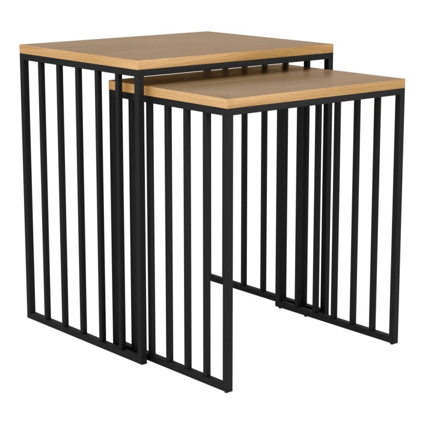 Eglo 424143 - Set of 2 TOZAWA Side Tables, Brown/Black